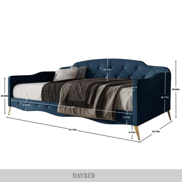 Arwilla Twin Size Daybed in Velvet