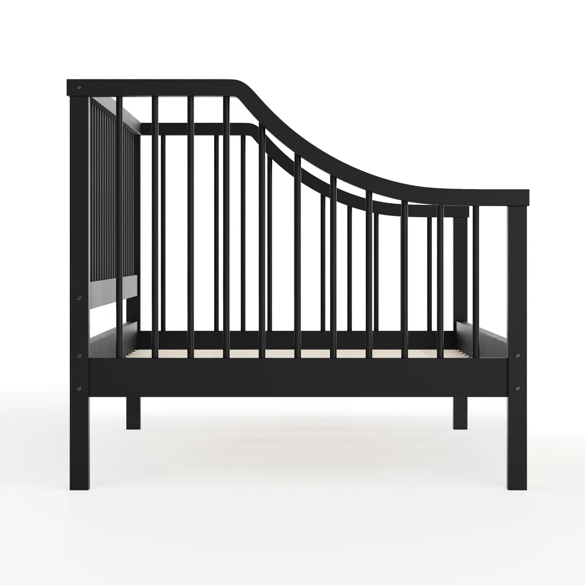 Martha Stewart Neely Wooden Platform Daybed With Spindles And Wood Slat Foundation